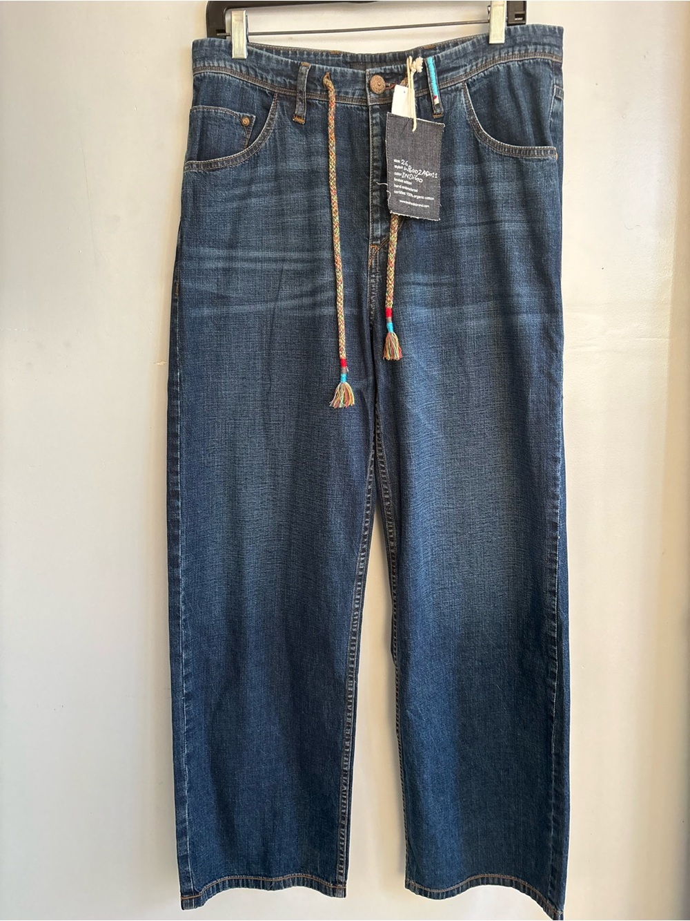 Wide-Leg Women's Denim Jeans in Dark Blue